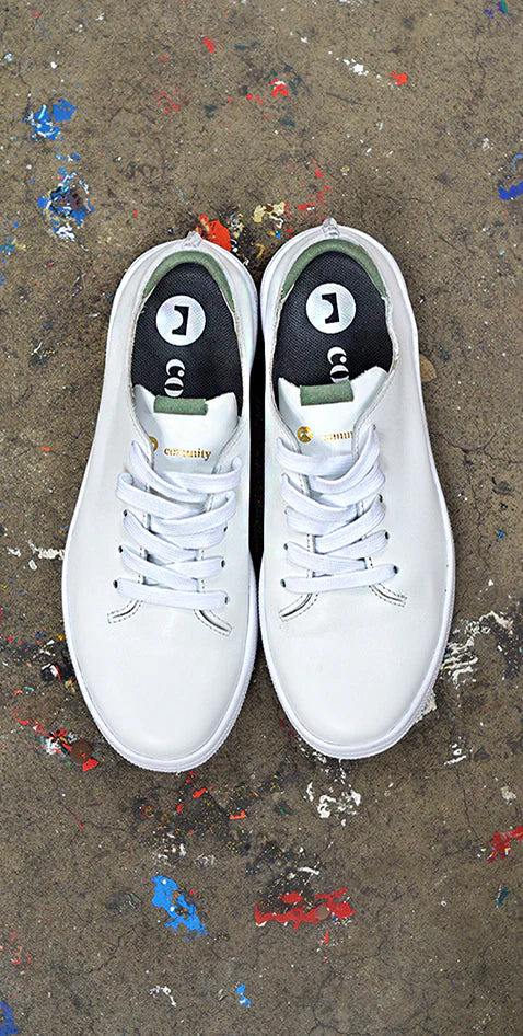 white comunitymade shoes from the top