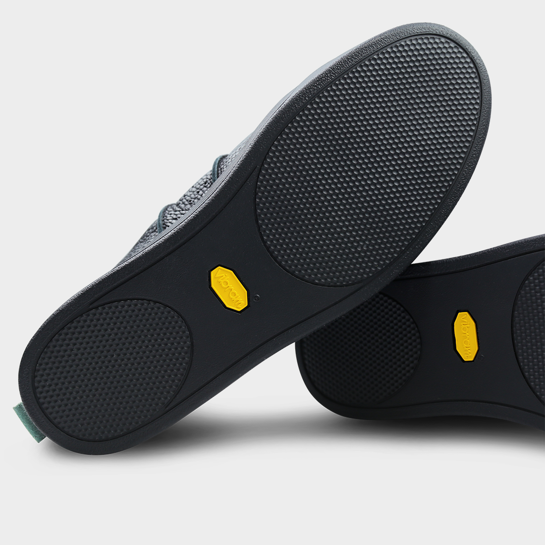 Black rubber outsole made by Vibram